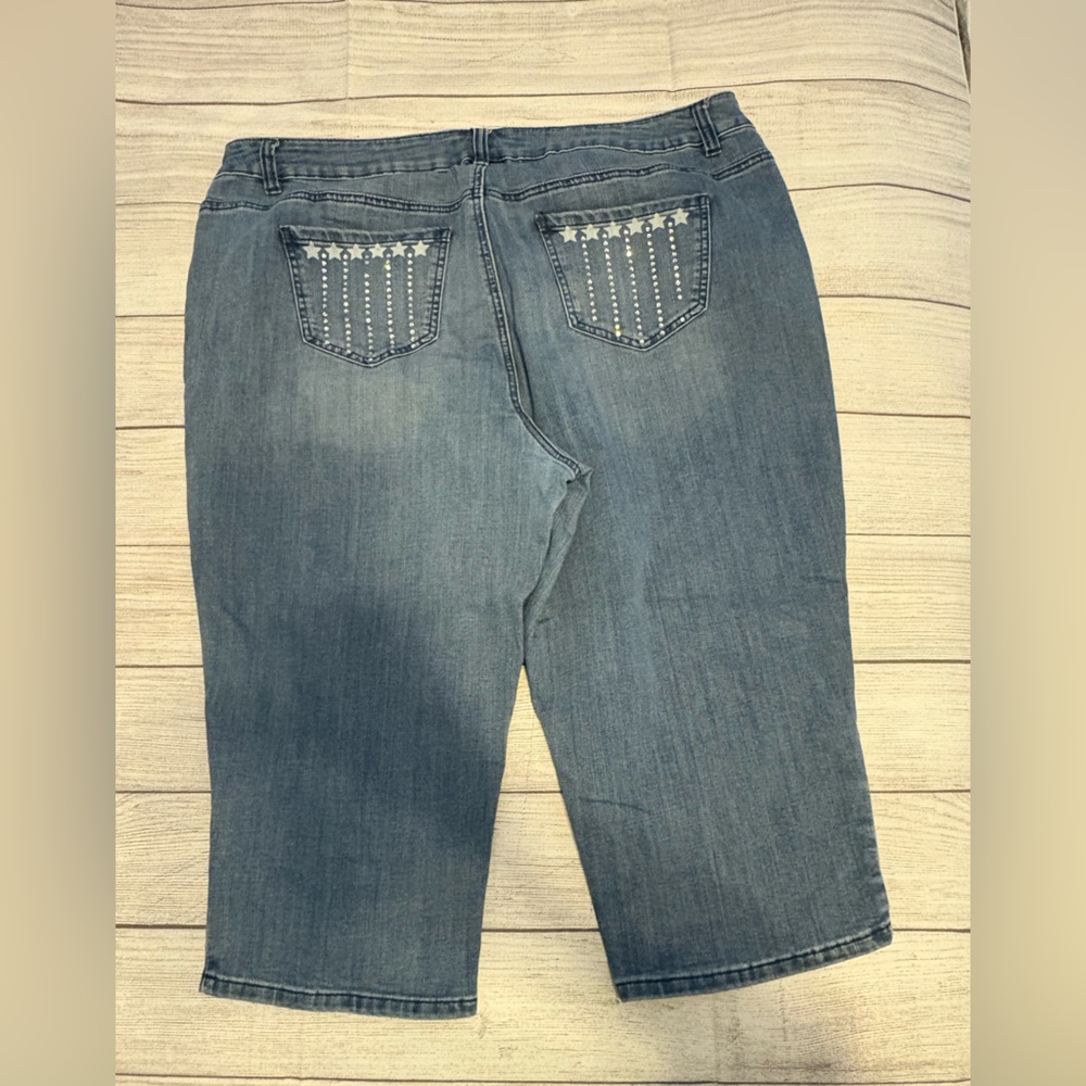 Women's Blue Jeans with Star Embellishments